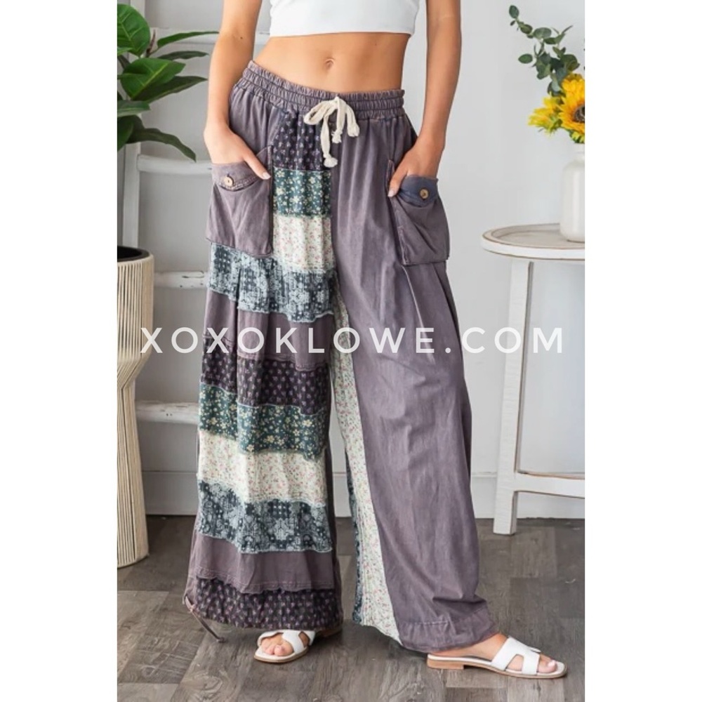 Oli Hali Cream Patchwork Pants | Convertible Wide Leg to Jogger | Coastal Ready - Picture 10 of 10